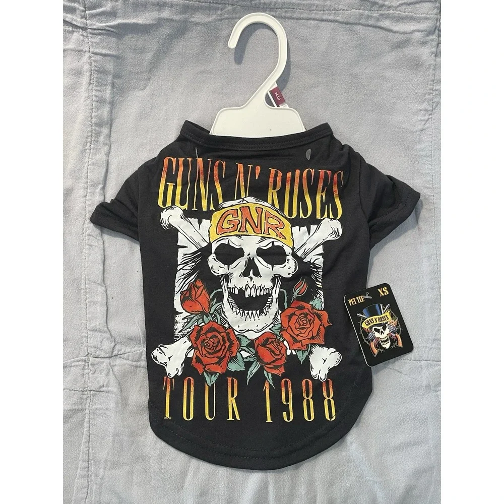 NEW Guns N' Roses - Tour 1988 - Pet Dog Animal Tour T-Shirt Costume - Size XS